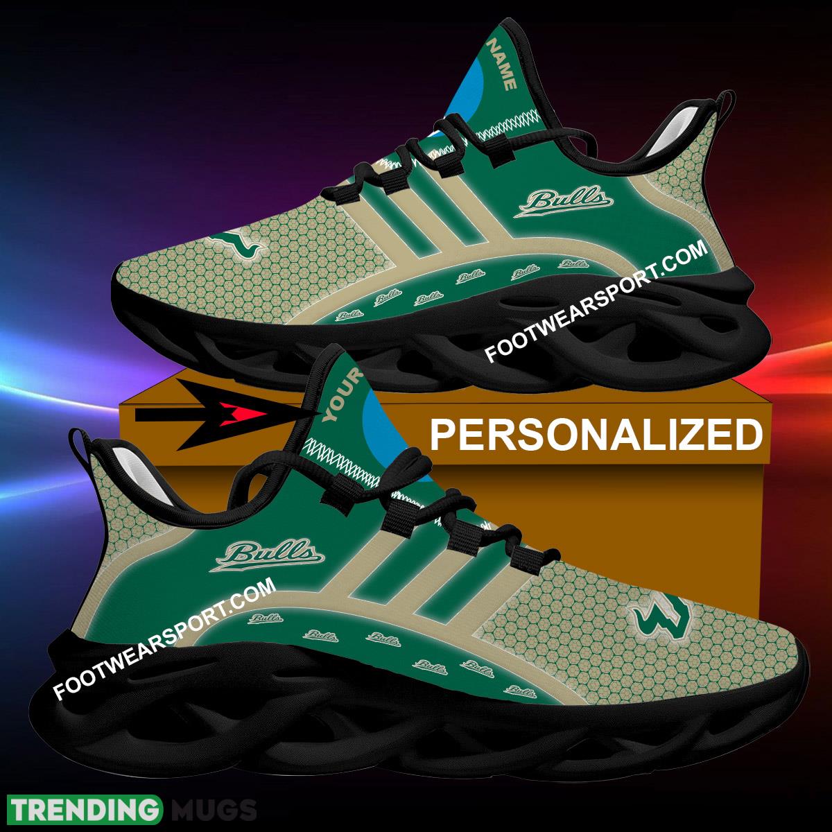 Custom Name NCAA South Florida Bulls Running Sneaker Trendsetter For Men Women Fans Max Soul Shoes - NCAA South Florida Bulls Clunky Shoes New 2024 Personalized_1 Custom Name NCAA South Florida Bulls Running Sneaker Trendsetter For Men Women Fans Max Soul Shoes - NCAA South Florida Bulls Clunky Shoes New 2024 Personalized_1