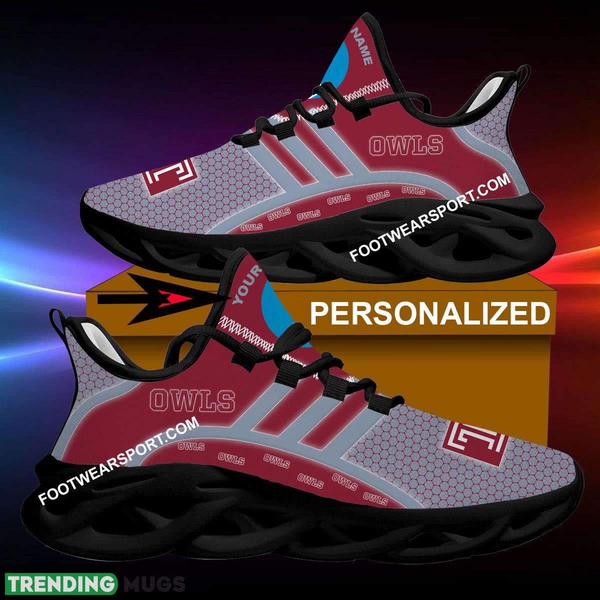 Custom Name NCAA Temple Owls Chunky Sneaker Elevate For Men Women Fans Max Soul Shoes - NCAA Temple Owls Clunky Shoes New 2024 Personalized_1 Custom Name NCAA Temple Owls Chunky Sneaker Elevate For Men Women Fans Max Soul Shoes - NCAA Temple Owls Clunky Shoes New 2024 Personalized_1