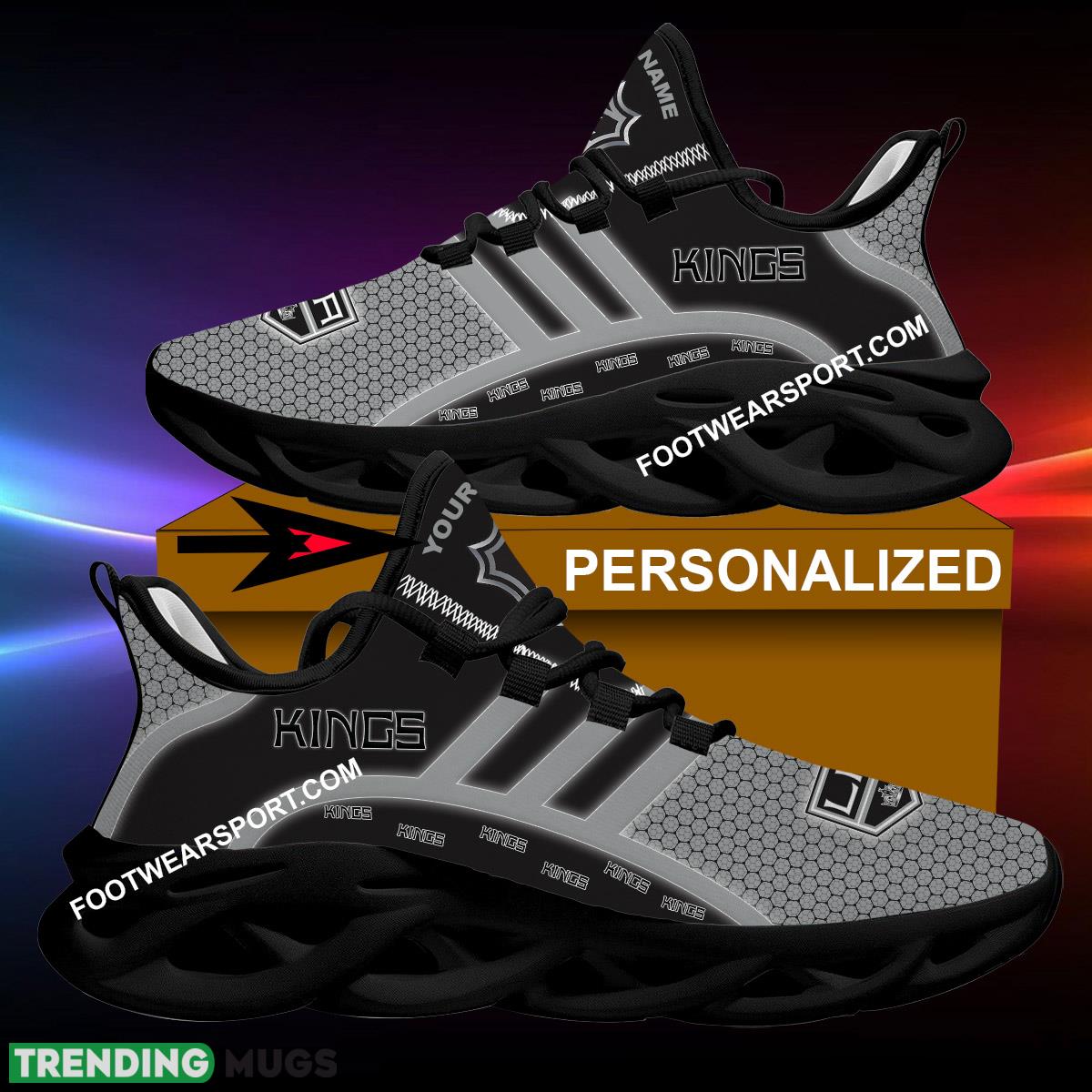 Custom Name NHL Los Angeles Kings Chunky Sneaker Aspire For Men Women Fans Max Soul Shoes - NHL Los Angeles Kings Clunky Shoes New 2024 Personalized_1