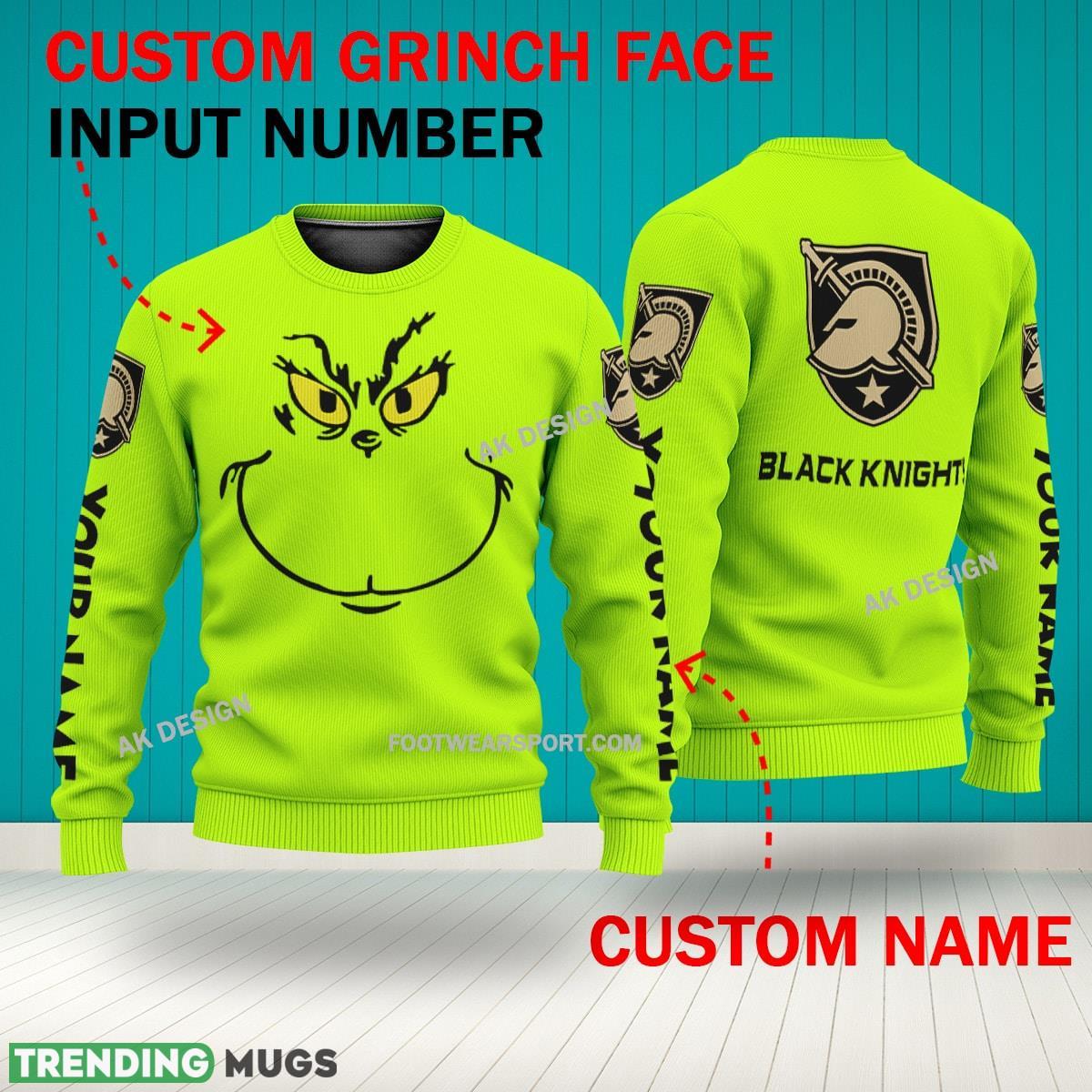 Grinch Face Army West Point Black Knights 3D Hoodie, Zip Hoodie, Sweater Green AOP Custom Number And Name 3D Hoodies Grinch Face Army West Point Black Knights 3D Hoodie, Zip Hoodie, Sweater Green AOP Custom Number And Name 3D Hoodies