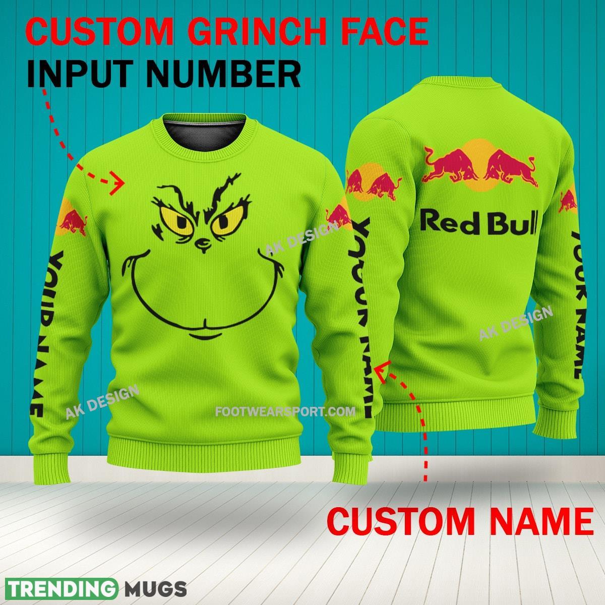Grinch Face F1 Racing Oracle Red Bull Racing 3D Hoodie, Zip Hoodie, Sweater Green AOP Custom Number And Name 3D Hoodies Grinch Face F1 Racing Oracle Red Bull Racing 3D Hoodie, Zip Hoodie, Sweater Green AOP Custom Number And Name 3D Hoodies