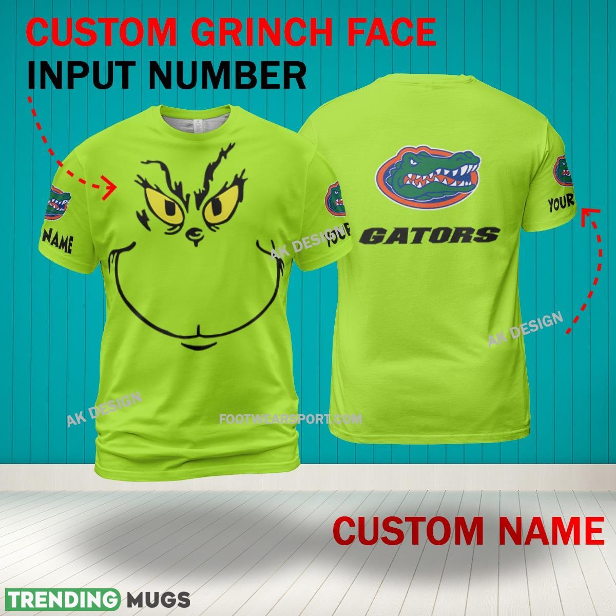 Grinch Face Florida Gators 3D Hoodie, Zip Hoodie, Sweater Green AOP Custom Number And Name 3D Hoodies Grinch Face Florida Gators 3D Hoodie, Zip Hoodie, Sweater Green AOP Custom Number And Name 3D Hoodies