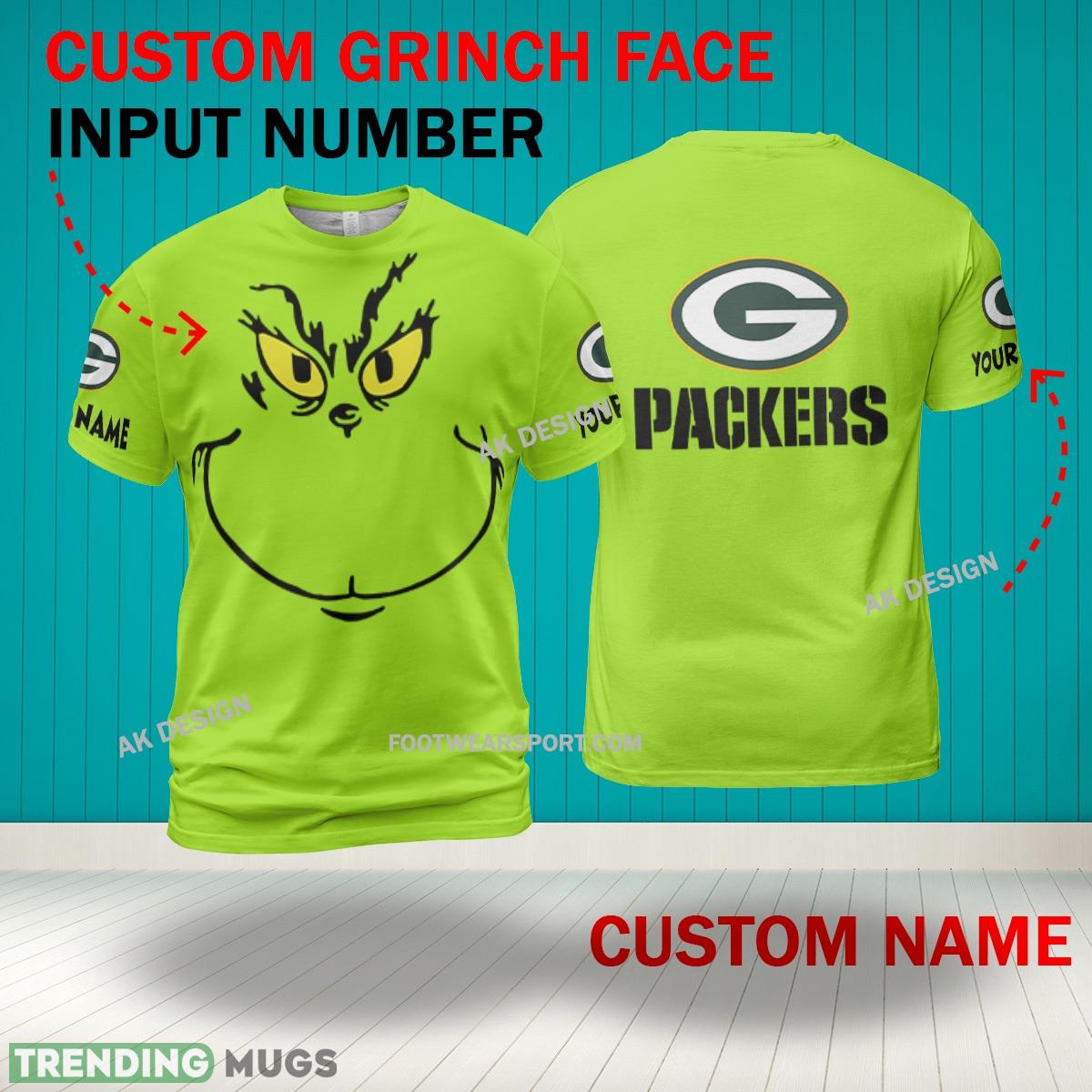 Grinch Face Green Bay Packers 3D Hoodie, Zip Hoodie, Sweater Green AOP Custom Number And Name 3D Hoodies Grinch Face Green Bay Packers 3D Hoodie, Zip Hoodie, Sweater Green AOP Custom Number And Name 3D Hoodies