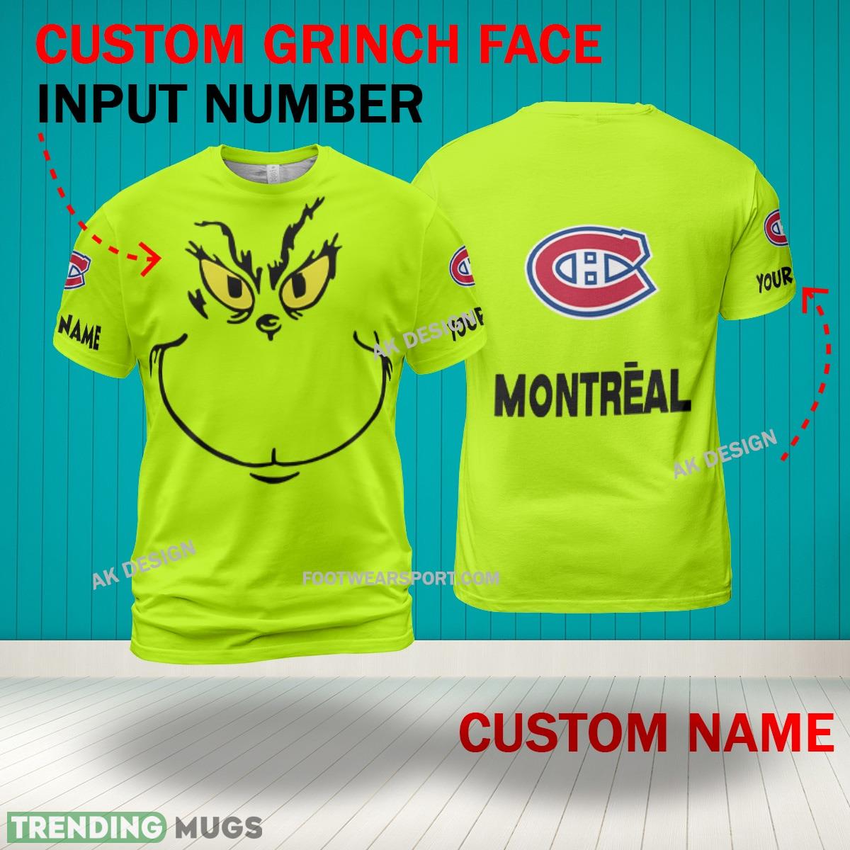 Grinch Face Montreal Canadiens 3D Hoodie, Zip Hoodie, Sweater Green AOP Custom Number And Name 3D Hoodies Grinch Face Montreal Canadiens 3D Hoodie, Zip Hoodie, Sweater Green AOP Custom Number And Name 3D Hoodies