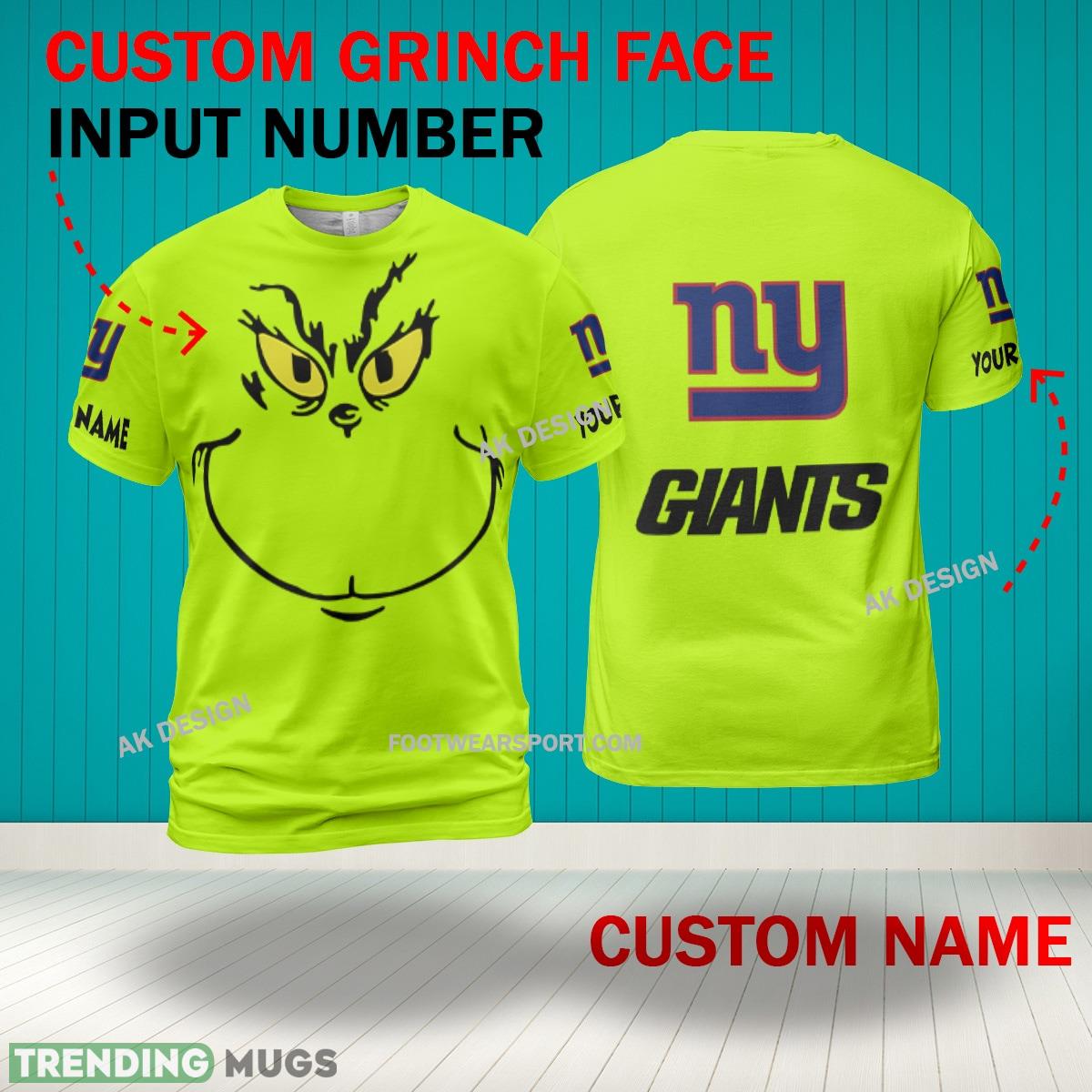 Grinch Face New York Giants 3D Hoodie, Zip Hoodie, Sweater Green AOP Custom Number And Name 3D Hoodies Grinch Face New York Giants 3D Hoodie, Zip Hoodie, Sweater Green AOP Custom Number And Name 3D Hoodies