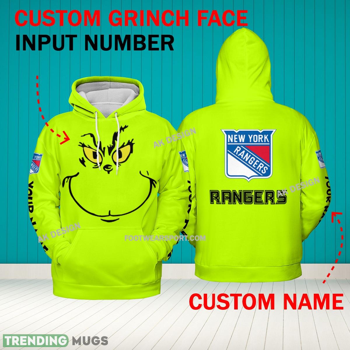 Grinch Face New York Rangers 3D Hoodie, Zip Hoodie, Sweater Green AOP Custom Number And Name - Grinch Face NHL New York Rangers 3D Hoodie Grinch Face New York Rangers 3D Hoodie, Zip Hoodie, Sweater Green AOP Custom Number And Name - Grinch Face NHL New York Rangers 3D Hoodie