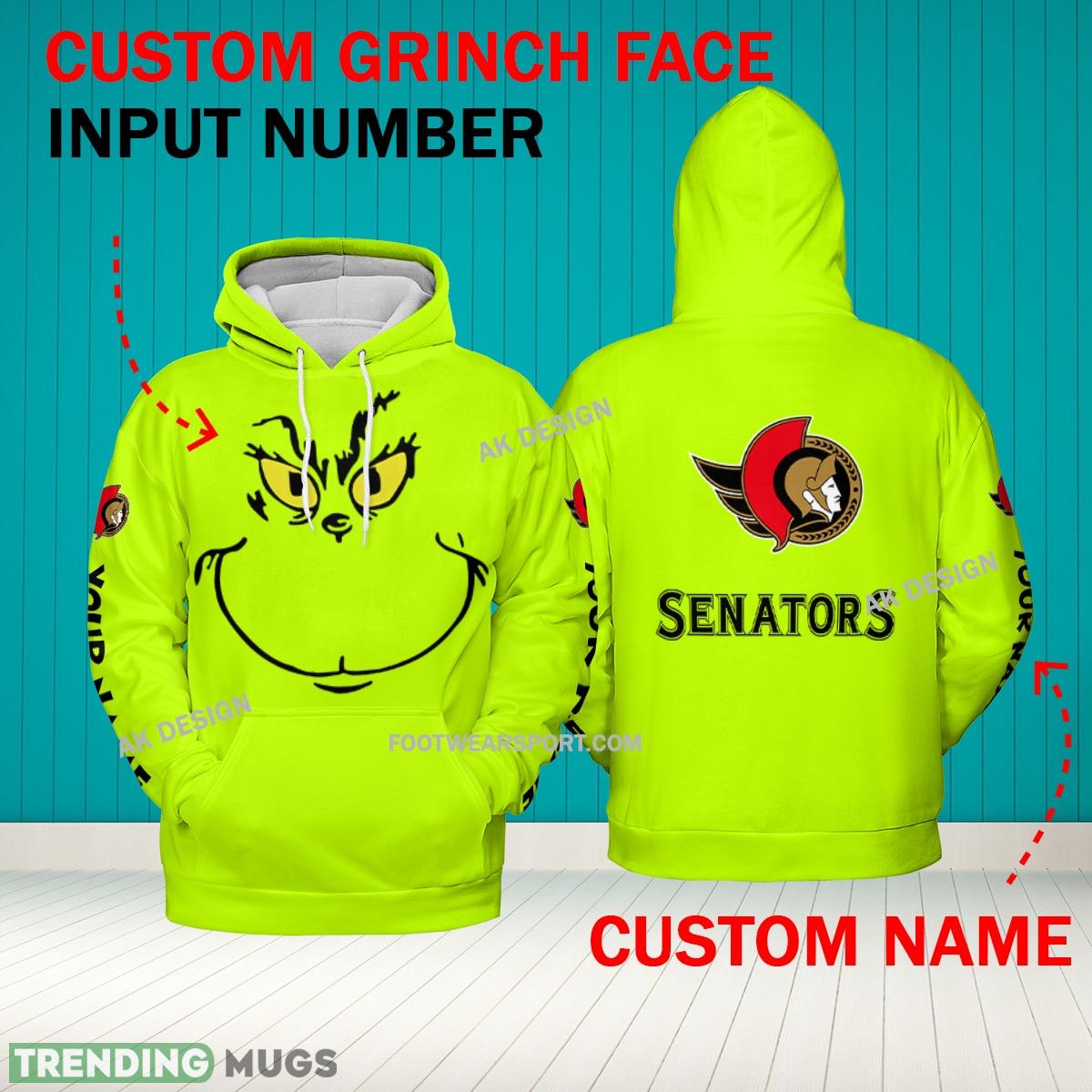 Grinch Face Ottawa Senators 3D Hoodie, Zip Hoodie, Sweater Green AOP Custom Number And Name - Grinch Face NHL Ottawa Senators 3D Hoodie Grinch Face Ottawa Senators 3D Hoodie, Zip Hoodie, Sweater Green AOP Custom Number And Name - Grinch Face NHL Ottawa Senators 3D Hoodie