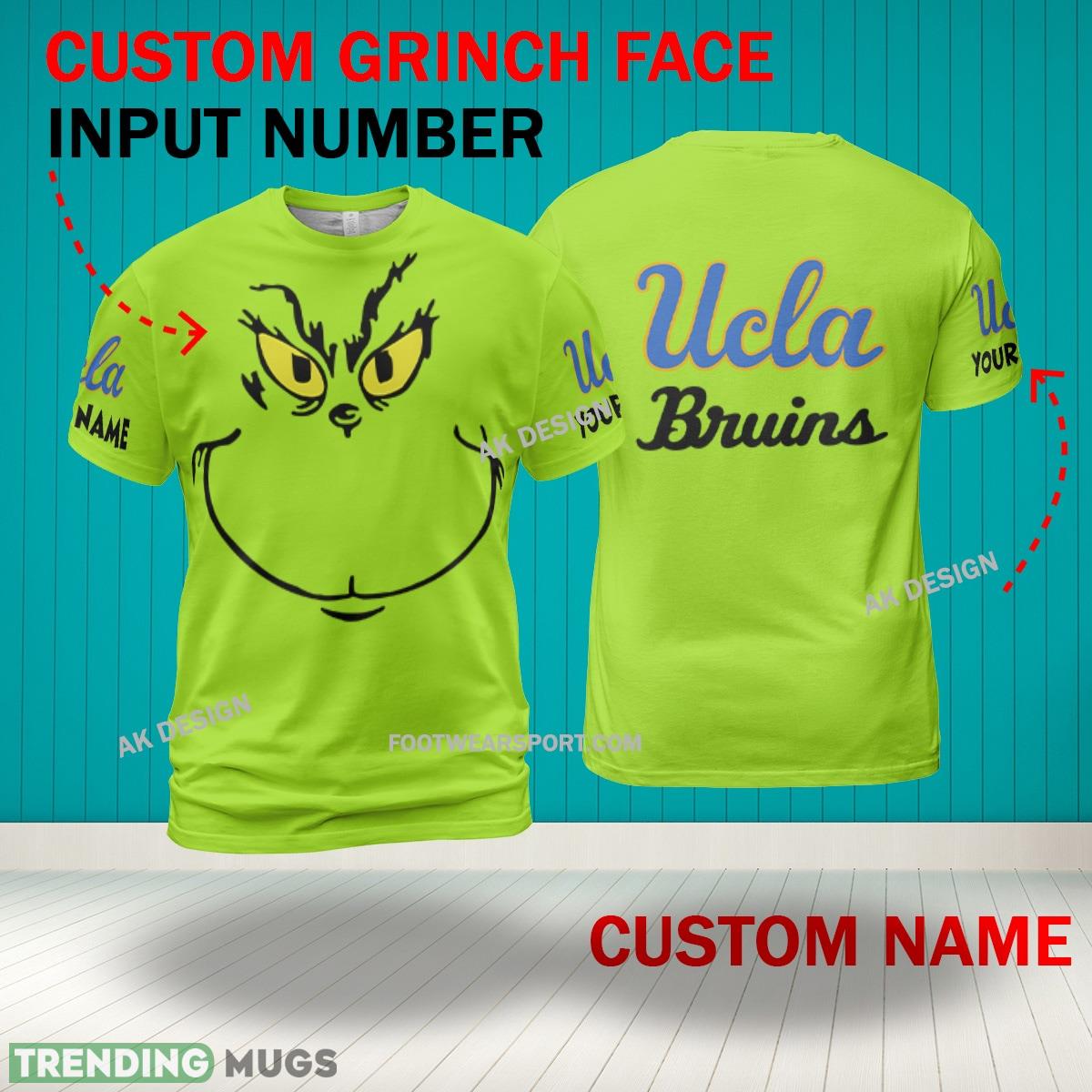 Grinch Face UCLA Bruins 3D Hoodie, Zip Hoodie, Sweater Green AOP Custom Number And Name 3D Hoodies Grinch Face UCLA Bruins 3D Hoodie, Zip Hoodie, Sweater Green AOP Custom Number And Name 3D Hoodies