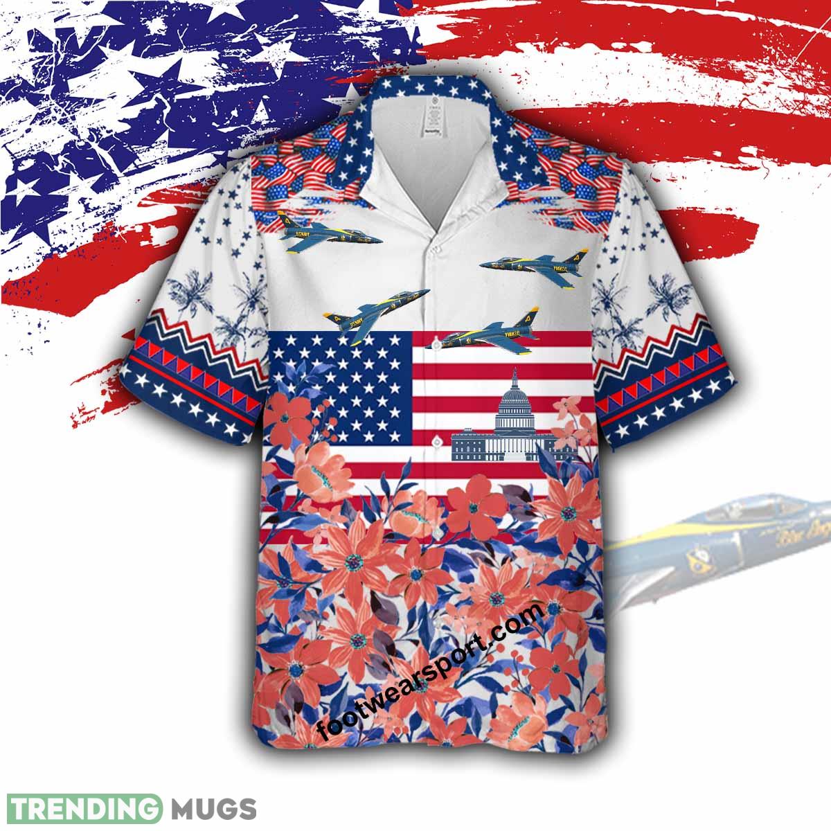 Grumman F-11 Tiger F11 Liberty, US Capitol Aircraft Hawaiian Shirt For Independence Day - Grumman F-11 Tiger F11 Aircraft Veteran Hawaiian Shirt Photo 1