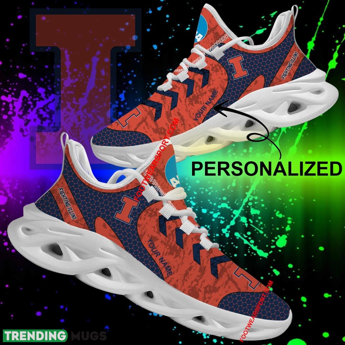 Illinois Fighting Illini Max Soul Shoes Custom Name Hot 2024 Gift Symbol Running Sneakers Max Soul Illinois Fighting Illini Max Soul Shoes Custom Name Hot 2024 Gift Symbol Running Sneakers Max Soul