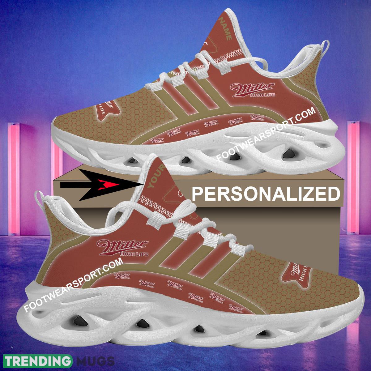 Miller High Life Beer Max Soul Shoes Brand For Fans Gift Streetstyle Running Sneaker Custom Name Max Soul Shoes - Miller High Life Beer Brand Max Soul Sneaker Personalized_1