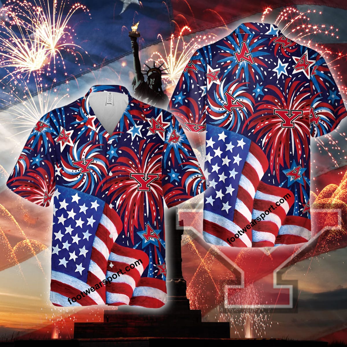 New NCAA2 Youngstown State Penguins US Flag Pattern Firework Memory Beach Aloha Hawaiian Shirt For Independence Day - 080524-133959 New NCAA2 Youngstown State Penguins US Flag Pattern Firework Memory Beach Aloha Hawaiian Shirt For Independence Day - 080524-133959