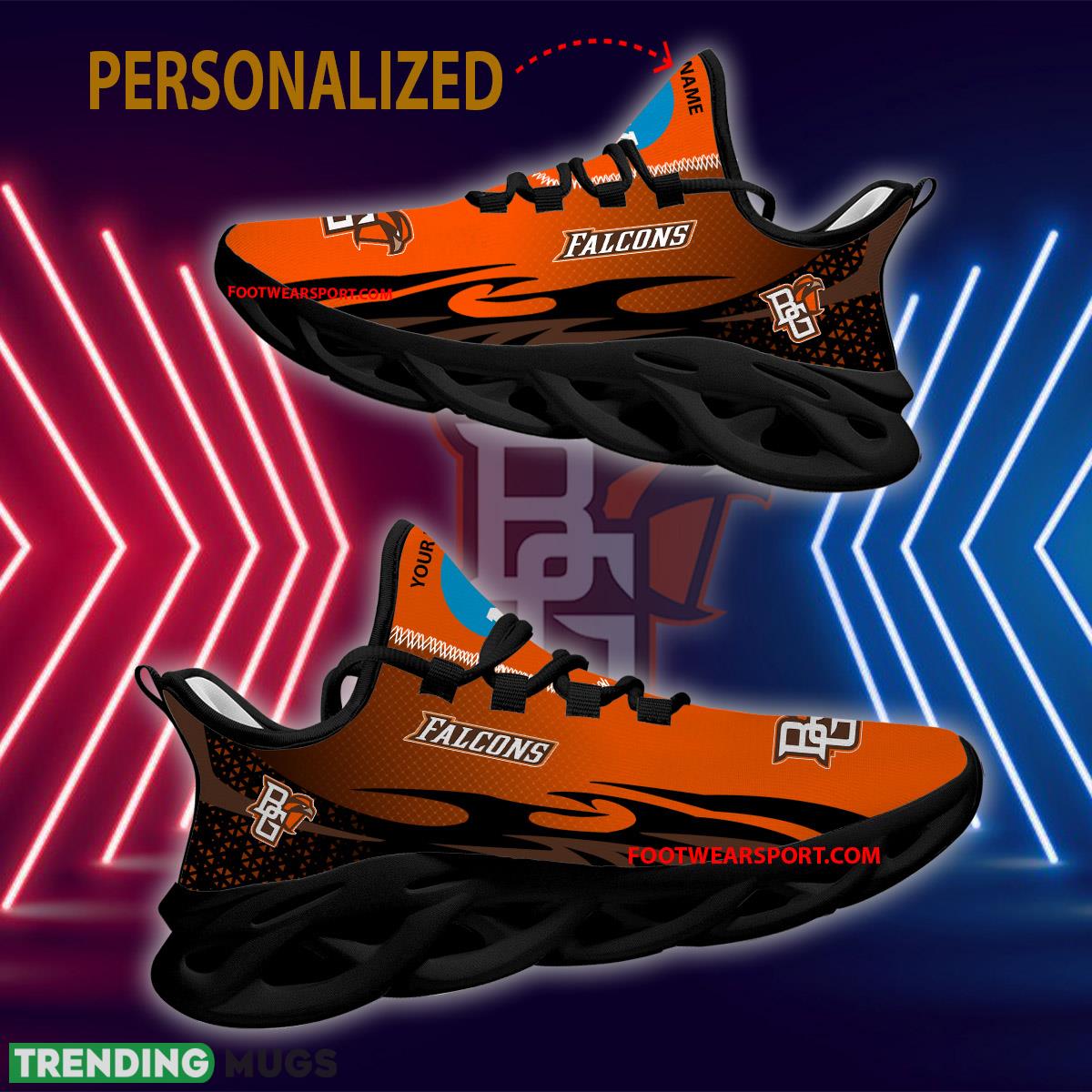 Personalized NCAA Bowling Green Falcons Max Soul Shoes New Design Trendsetter Running Sneaker Max Soul Personalized NCAA Bowling Green Falcons Max Soul Shoes New Design Trendsetter Running Sneaker Max Soul