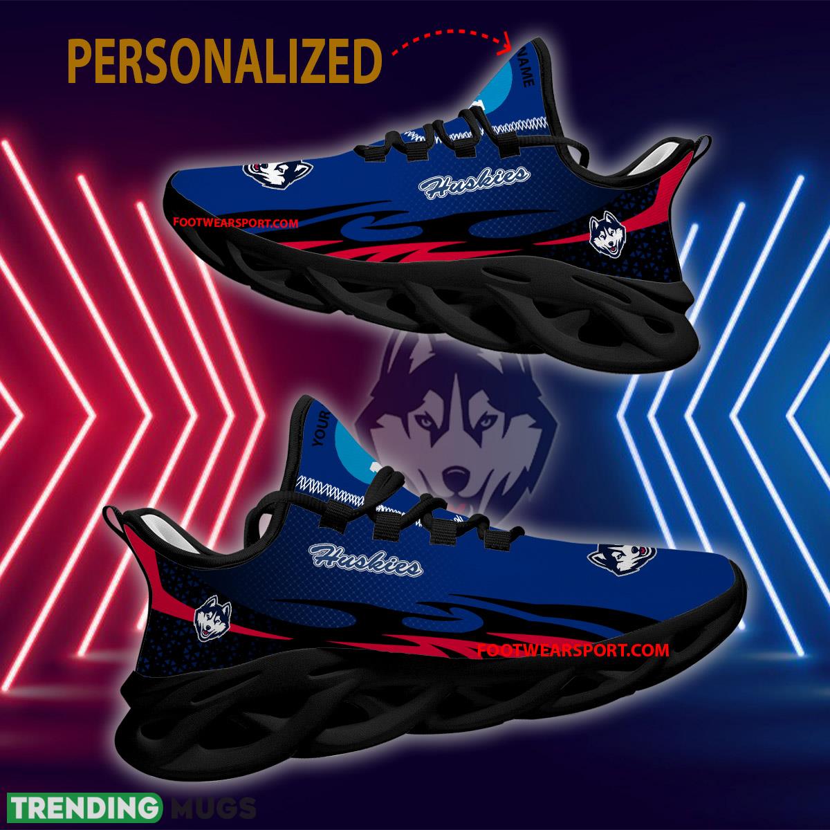 Personalized NCAA Connecticut Huskies Max Soul Shoes New Design Motivate Chunky Sneaker Max Soul Personalized NCAA Connecticut Huskies Max Soul Shoes New Design Motivate Chunky Sneaker Max Soul