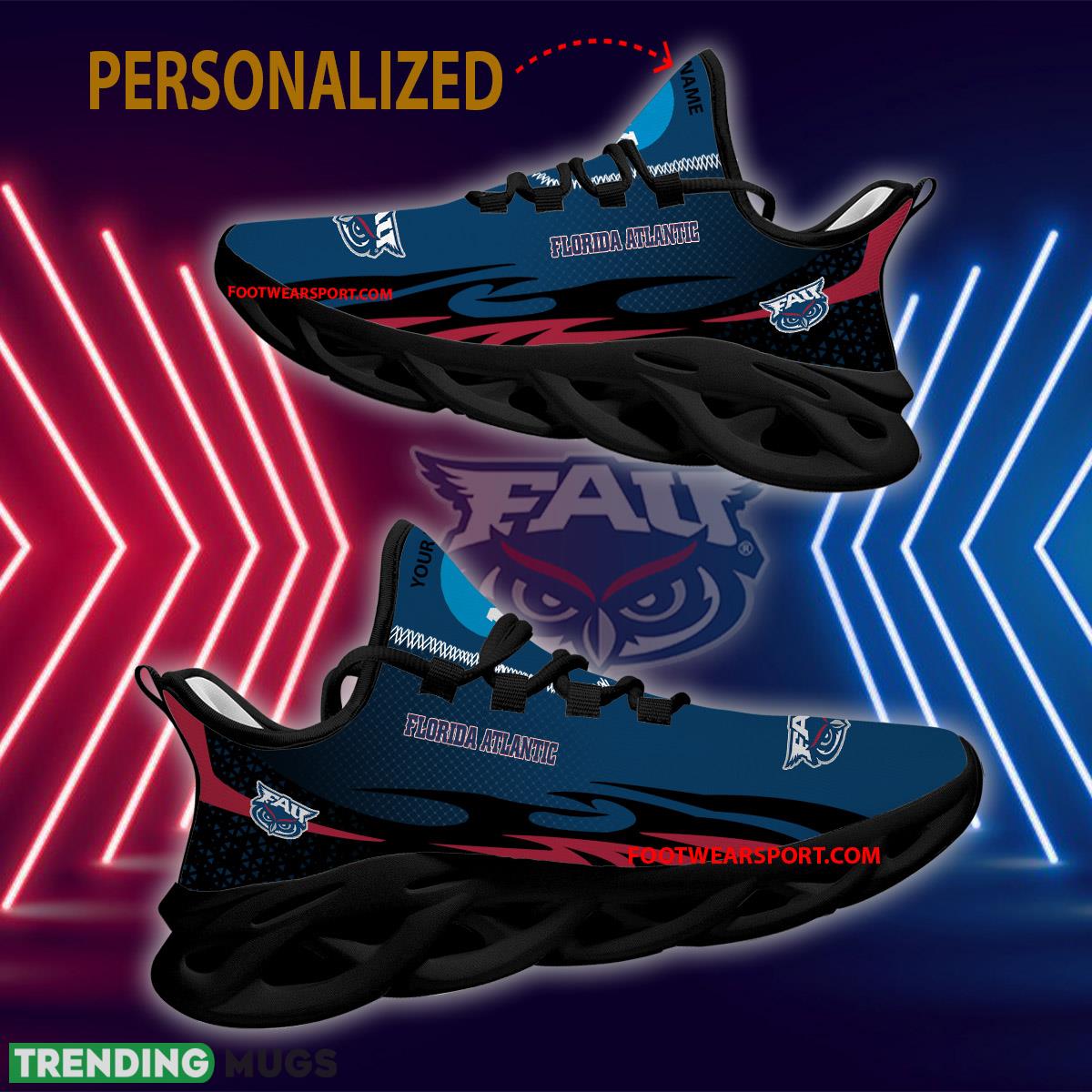Personalized NCAA Florida Atlantic Owls Max Soul Shoes New Design Bold Sport Sneaker Max Soul Personalized NCAA Florida Atlantic Owls Max Soul Shoes New Design Bold Sport Sneaker Max Soul