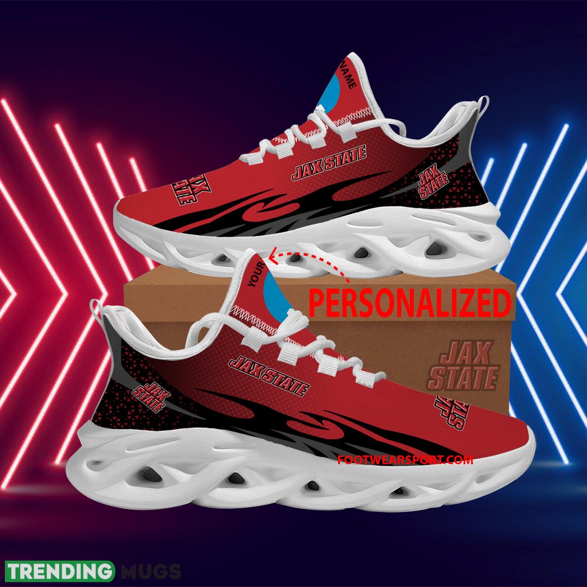Personalized NCAA Jacksonville State Gamecocks Max Soul Shoes New Design Complement Chunky Sneaker - NCAA Jacksonville State Gamecocks Max Soul Shoes Personalized Photo 1 Personalized NCAA Jacksonville State Gamecocks Max Soul Shoes New Design Complement Chunky Sneaker - NCAA Jacksonville State Gamecocks Max Soul Shoes Personalized Photo 1