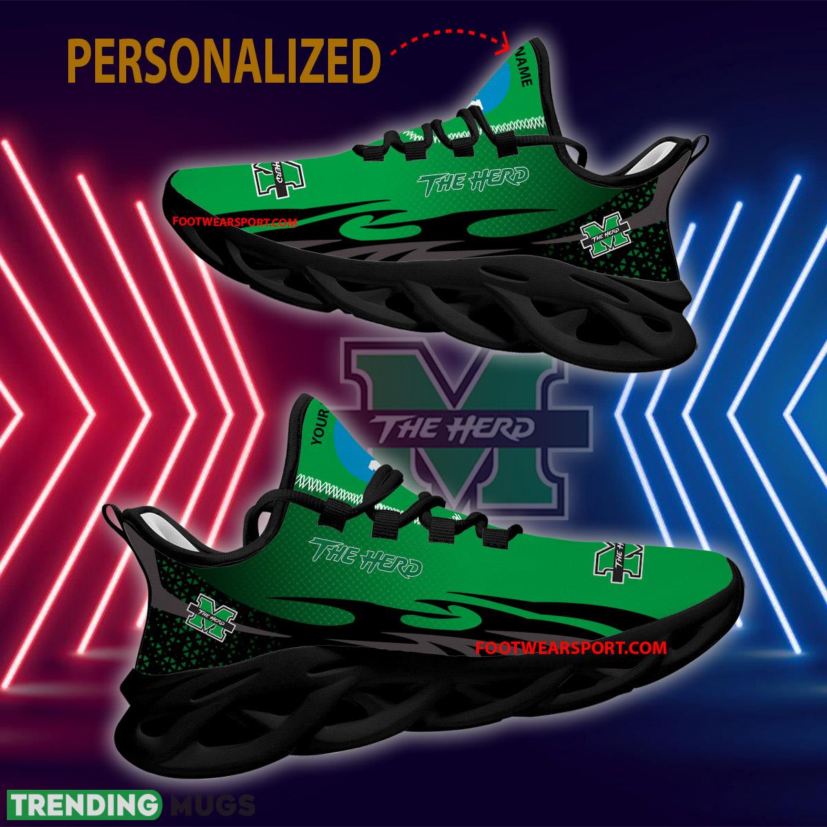 Personalized NCAA Marshall Thundering Herd Max Soul Shoes New Design Exclusive Chunky Sneaker Max Soul Personalized NCAA Marshall Thundering Herd Max Soul Shoes New Design Exclusive Chunky Sneaker Max Soul