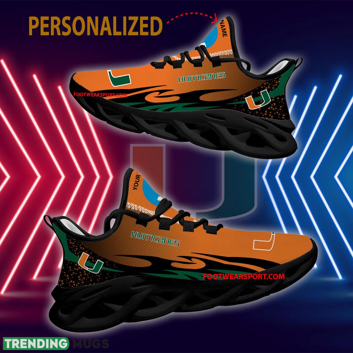 Personalized NCAA Miami (FL) Hurricanes Max Soul Shoes New Design High quality Running Sneaker Max Soul Personalized NCAA Miami (FL) Hurricanes Max Soul Shoes New Design High quality Running Sneaker Max Soul