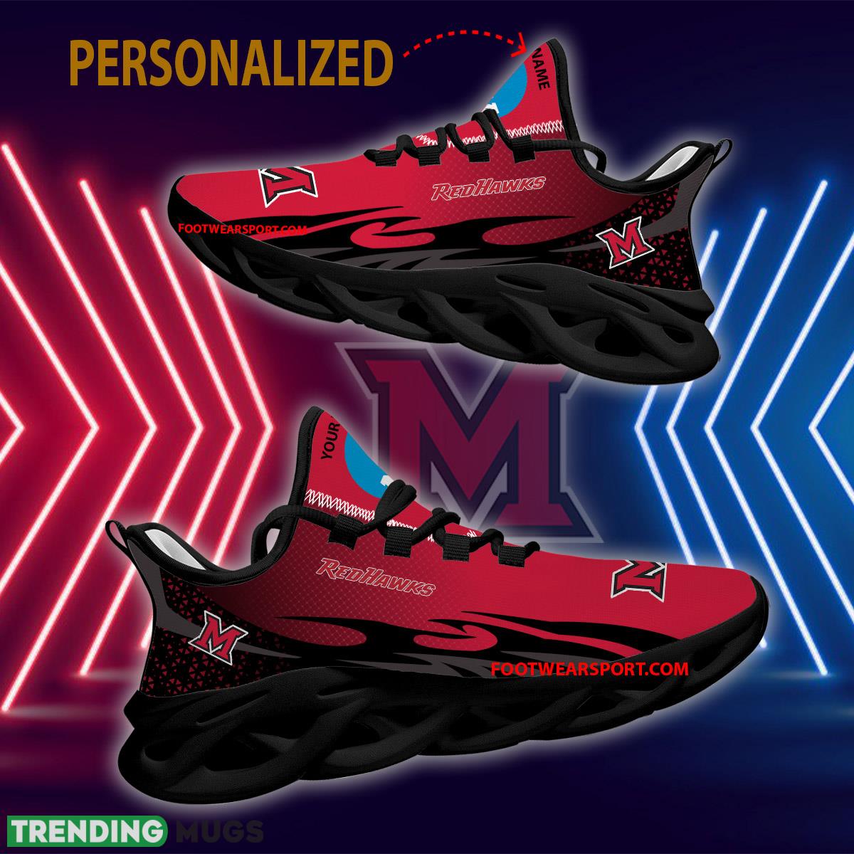 Personalized NCAA Miami (OH) RedHawks Max Soul Shoes New Design Edgy Sport Sneaker Max Soul Personalized NCAA Miami (OH) RedHawks Max Soul Shoes New Design Edgy Sport Sneaker Max Soul