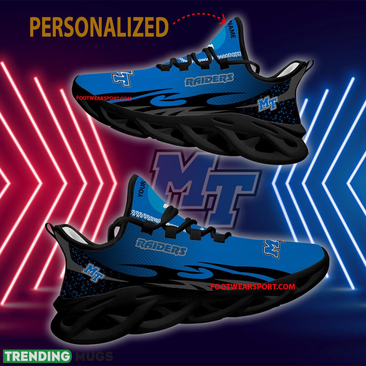 Personalized NCAA Middle Tenn Blue Raiders Max Soul Shoes New Design Aesthetic Sport Sneaker Max Soul Personalized NCAA Middle Tenn Blue Raiders Max Soul Shoes New Design Aesthetic Sport Sneaker Max Soul