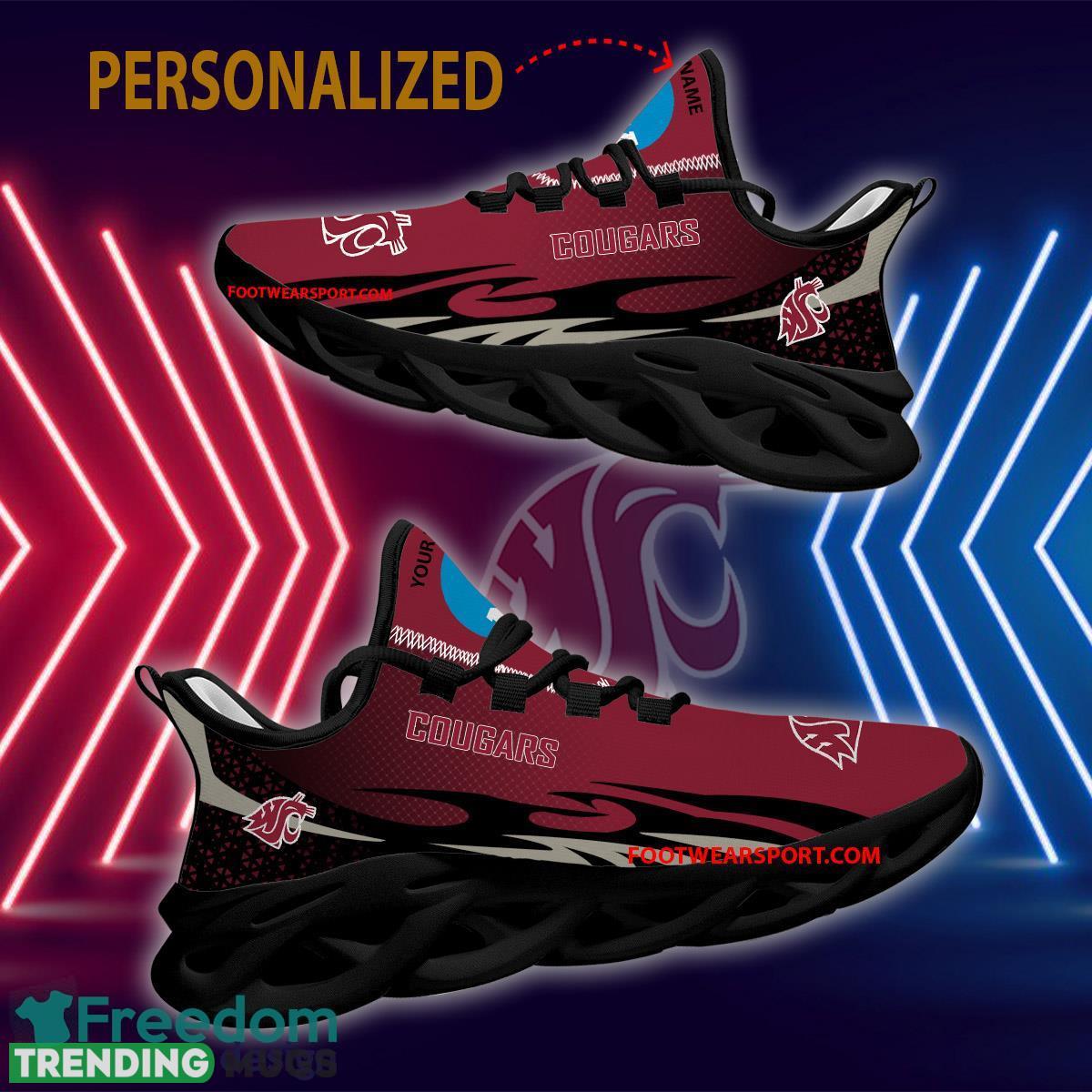 Personalized NCAA Washington State Cougars Max Soul Shoes New Design Radiate Running Sneaker Max Soul Personalized NCAA Washington State Cougars Max Soul Shoes New Design Radiate Running Sneaker Max Soul