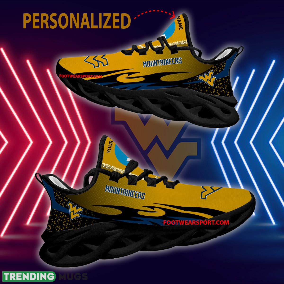 Personalized NCAA West Virginia Mountaineers Max Soul Shoes New Design Motivate Sport Sneaker Max Soul Personalized NCAA West Virginia Mountaineers Max Soul Shoes New Design Motivate Sport Sneaker Max Soul