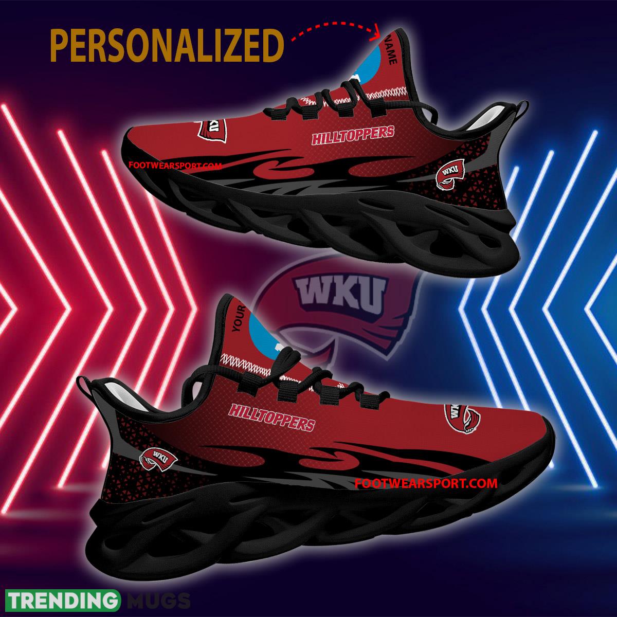 Personalized NCAA Western Kentucky Hilltoppers Max Soul Shoes New Design Empower Chunky Sneaker Max Soul Personalized NCAA Western Kentucky Hilltoppers Max Soul Shoes New Design Empower Chunky Sneaker Max Soul
