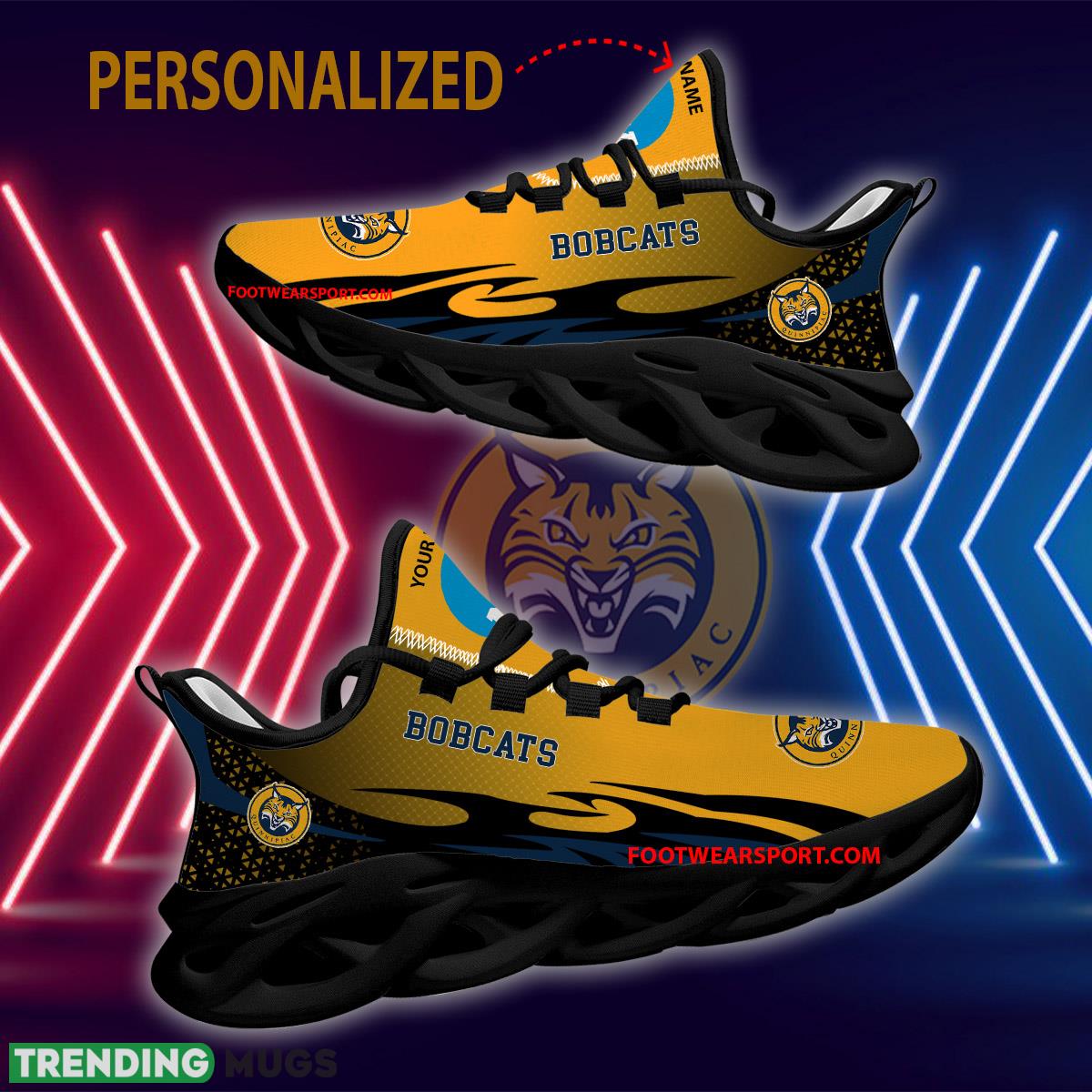 Personalized NCAA2 Quinnipiac Bobcats Max Soul Shoes New Design Fusion Sport Sneaker Max Soul Personalized NCAA2 Quinnipiac Bobcats Max Soul Shoes New Design Fusion Sport Sneaker Max Soul