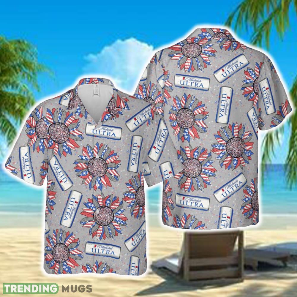 Michelob Ultra Sunflower Red White Blue 4th of July Patriotic Beer Hawaiian Shirt - Michelob Ultra Sunflower Red White Blue 4th of July Patriotic Beer Hawaiian Shirt Michelob Ultra Sunflower Red White Blue 4th of July Patriotic Beer Hawaiian Shirt - Michelob Ultra Sunflower Red White Blue 4th of July Patriotic Beer Hawaiian Shirt