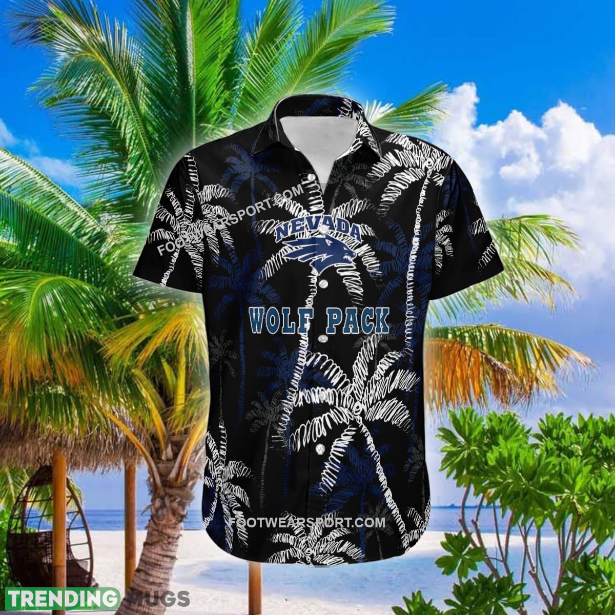 Nevada Wolf Pack Hawaiian Shirt Coconut Tree Vintage For Beach - NCAA Nevada Wolf Pack 3D Hawaiian Shirt Coconut Tree_1