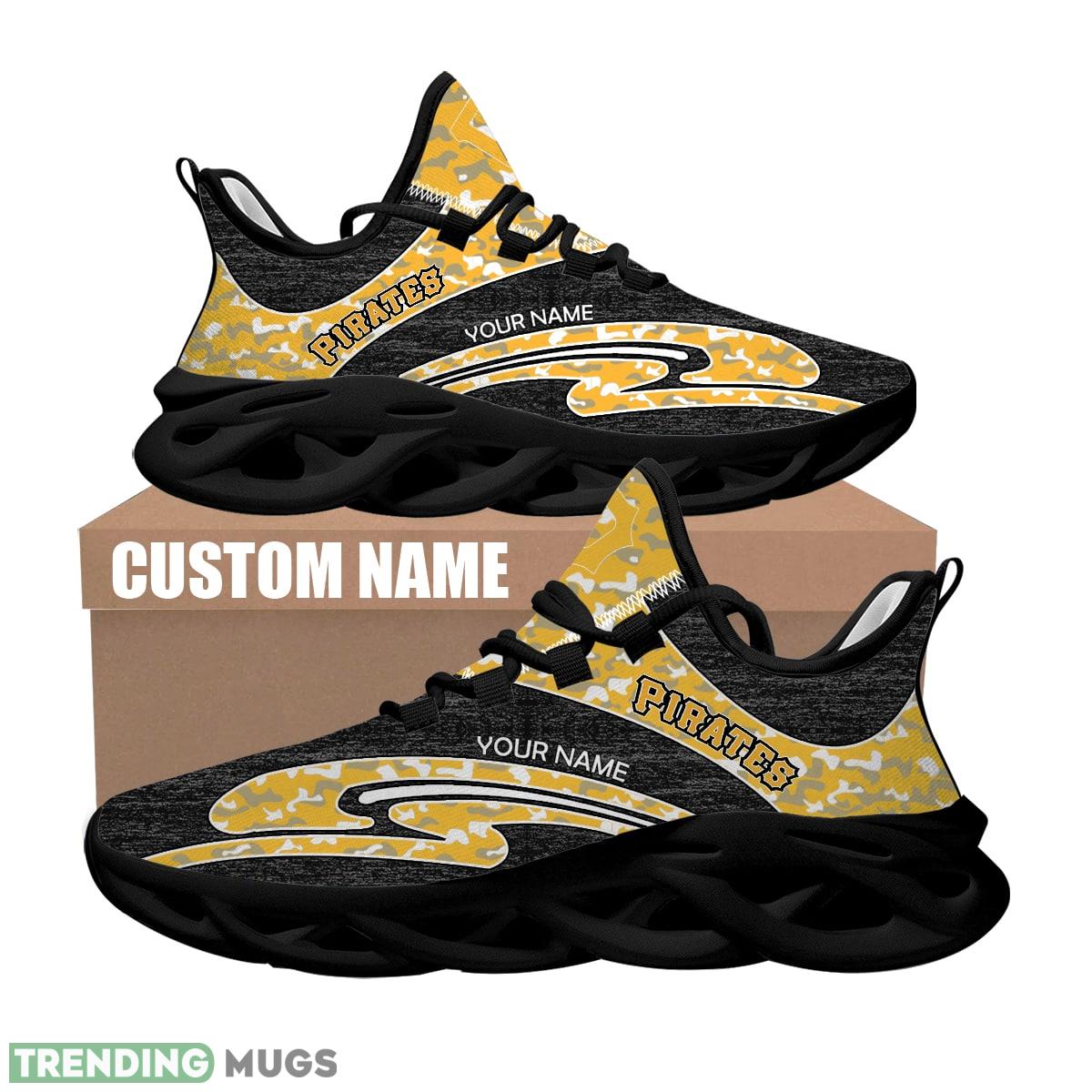 Personalized Camo Design MLB Pittsburgh Pirates Max Soul Shoes Bold Chunky Sneaker Max Soul Personalized Camo Design MLB Pittsburgh Pirates Max Soul Shoes Bold Chunky Sneaker Max Soul