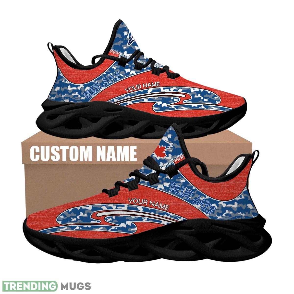 Personalized Camo Design MLB Toronto Blue Jays Max Soul Shoes Showcase Running Sneaker Max Soul Personalized Camo Design MLB Toronto Blue Jays Max Soul Shoes Showcase Running Sneaker Max Soul