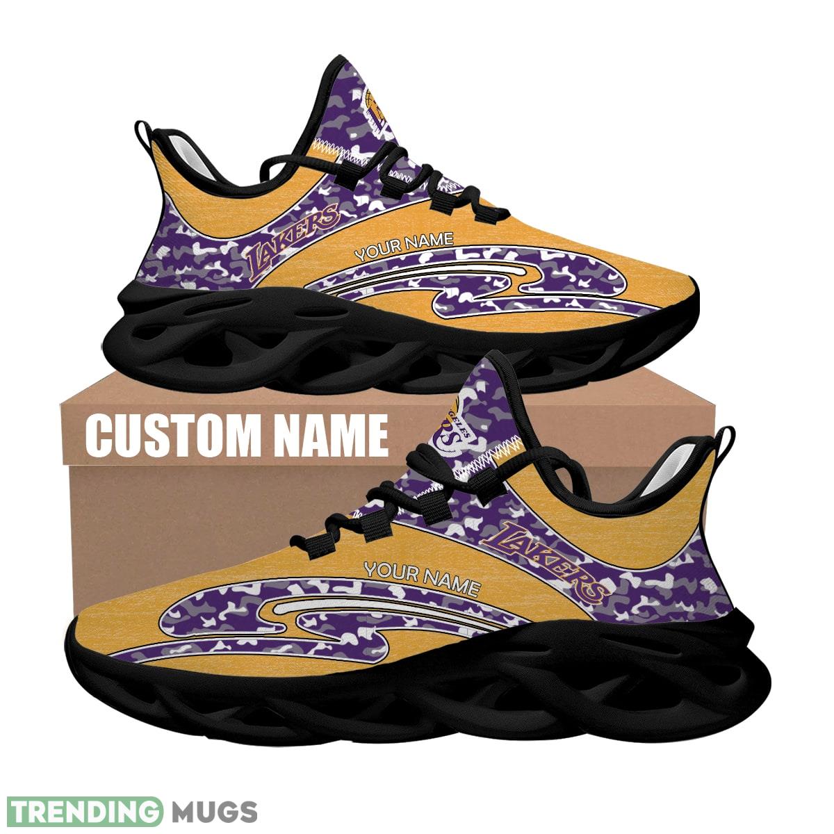 Personalized Camo Design NBA Los Angeles Lakers Max Soul Shoes Trendsetting Running Sneaker Max Soul Personalized Camo Design NBA Los Angeles Lakers Max Soul Shoes Trendsetting Running Sneaker Max Soul