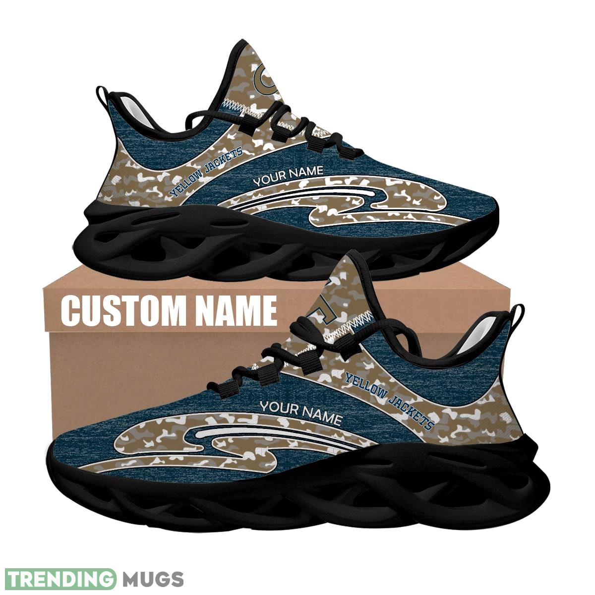Personalized Camo Design NCAA Georgia Tech Yellow Jackets Max Soul Shoes Trademark Running Sneaker Max Soul Personalized Camo Design NCAA Georgia Tech Yellow Jackets Max Soul Shoes Trademark Running Sneaker Max Soul