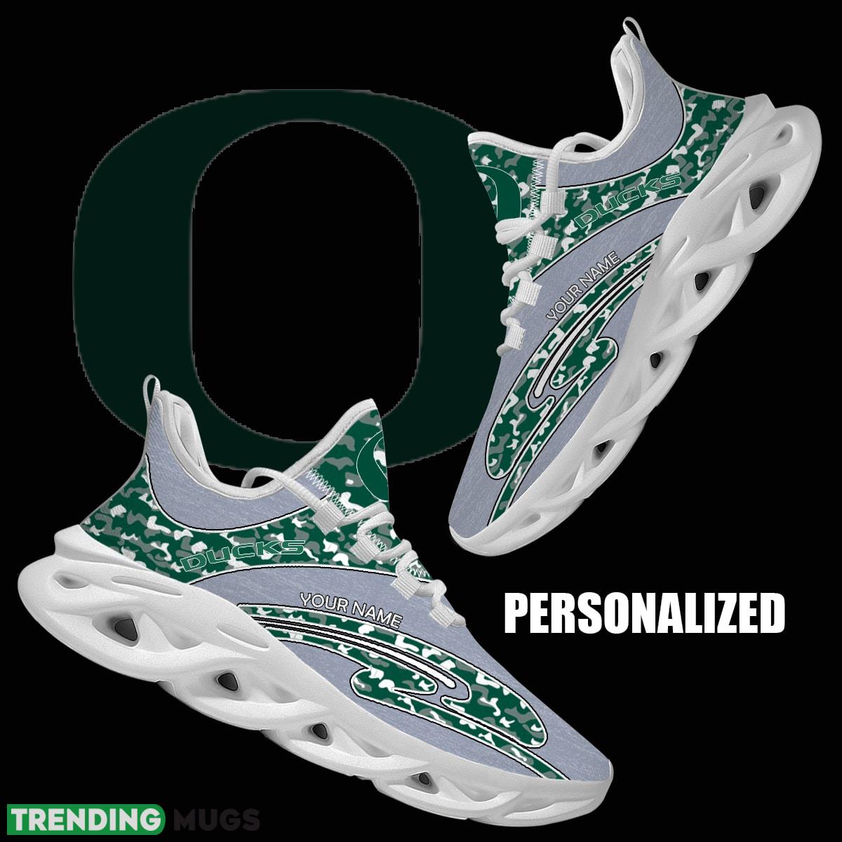 Personalized Camo Design NCAA Oregon Ducks Max Soul Shoes Trendsetting Chunky Sneaker - NCAA Oregon Ducks Chunky Sneakers Camo Personalized Style 1