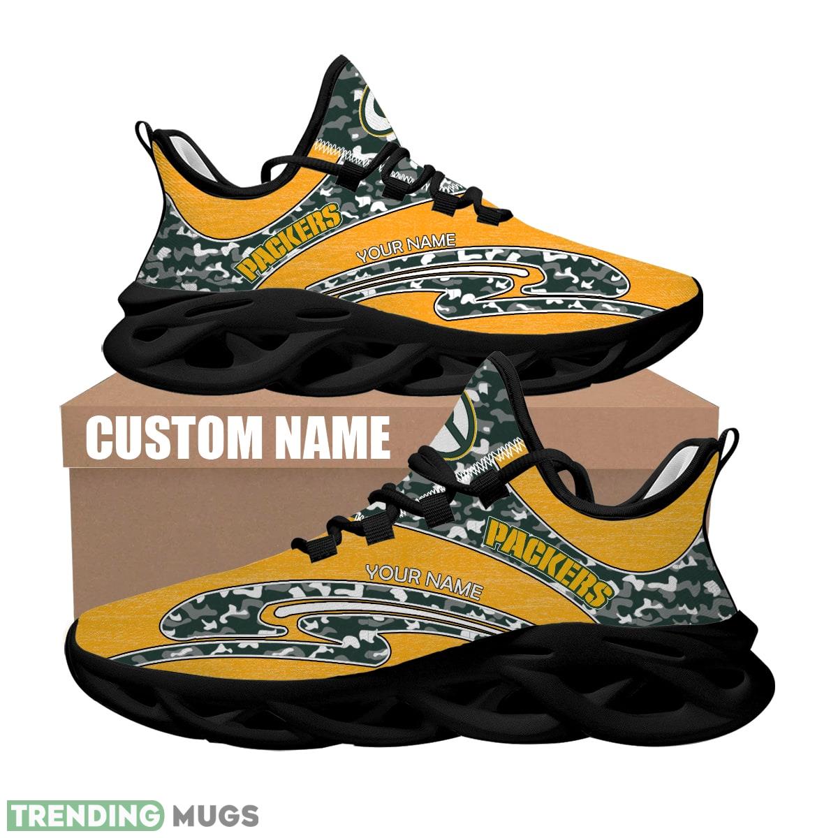 Personalized Camo Design NFL Green Bay Packers Max Soul Shoes Pop Sport Sneaker Max Soul Personalized Camo Design NFL Green Bay Packers Max Soul Shoes Pop Sport Sneaker Max Soul