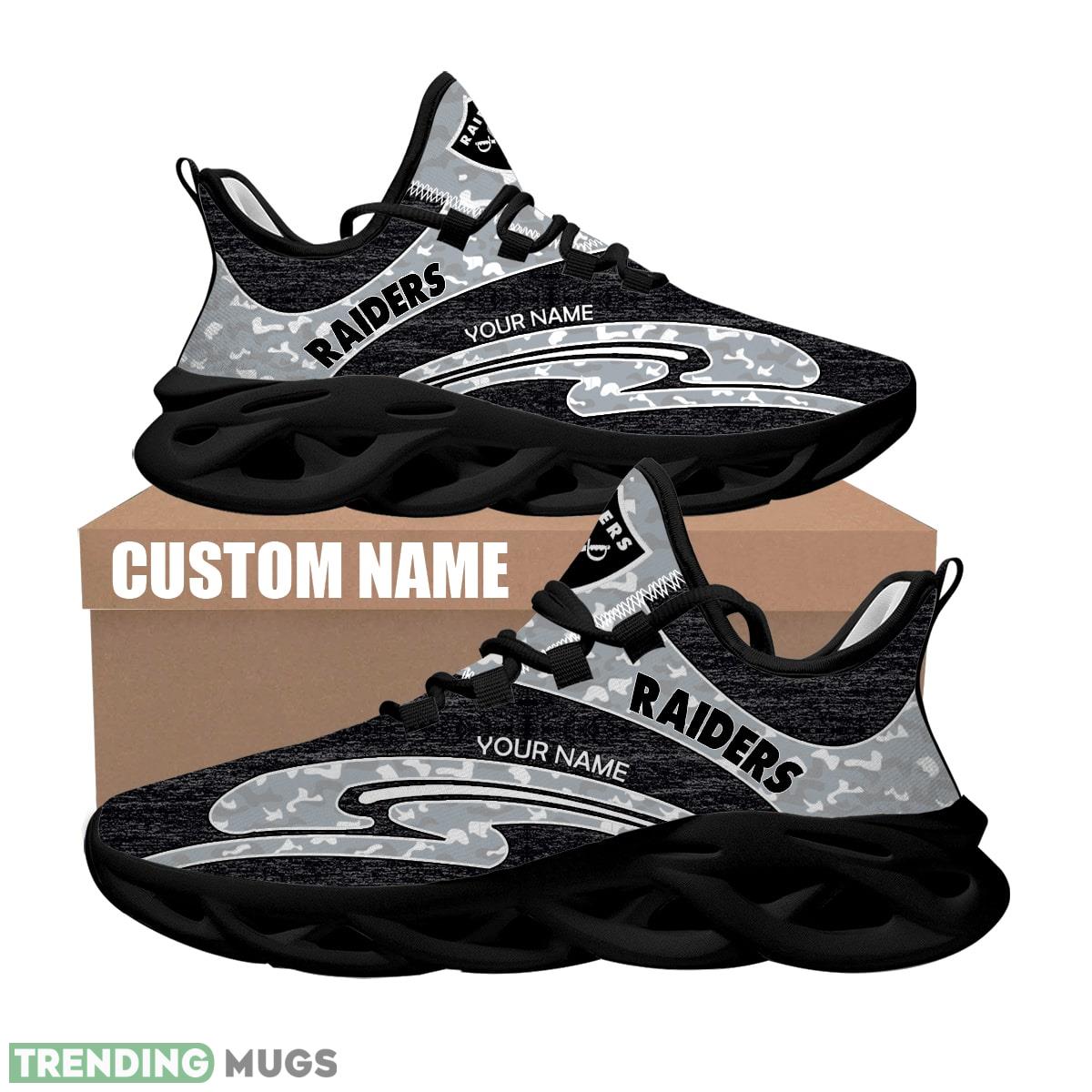 Personalized Camo Design NFL Las Vegas Raiders Max Soul Shoes Identity Running Sneaker Max Soul Personalized Camo Design NFL Las Vegas Raiders Max Soul Shoes Identity Running Sneaker Max Soul
