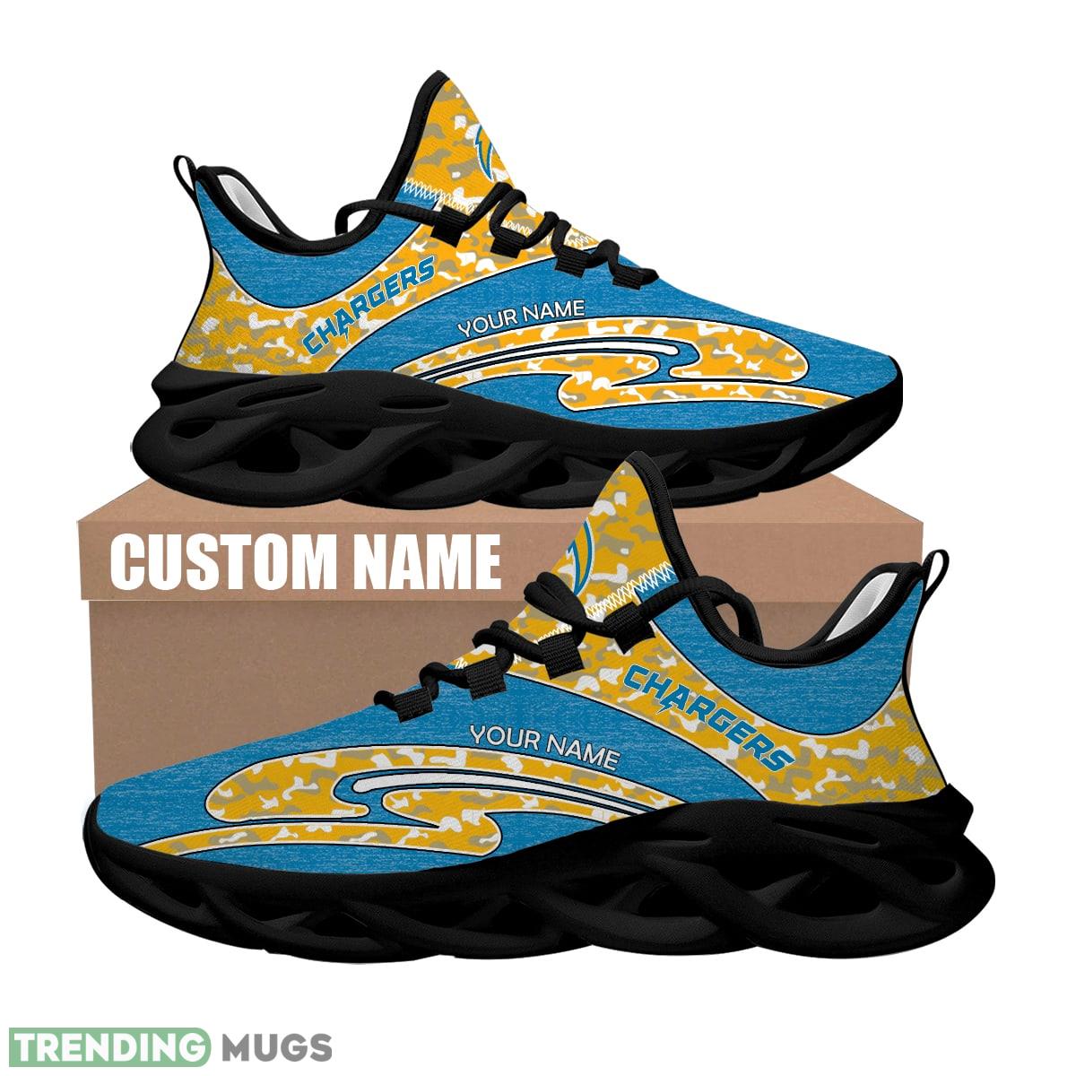 Personalized Camo Design NFL Los Angeles Chargers Max Soul Shoes Culture Sport Sneaker Max Soul Personalized Camo Design NFL Los Angeles Chargers Max Soul Shoes Culture Sport Sneaker Max Soul
