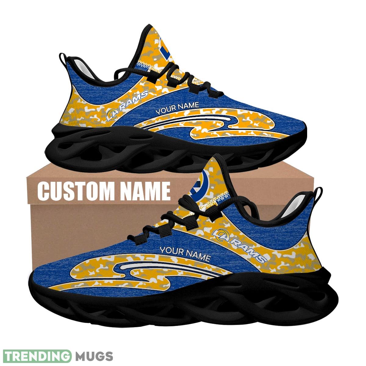 Personalized Camo Design NFL Los Angeles Rams Max Soul Shoes Impression Chunky Sneaker Max Soul Personalized Camo Design NFL Los Angeles Rams Max Soul Shoes Impression Chunky Sneaker Max Soul