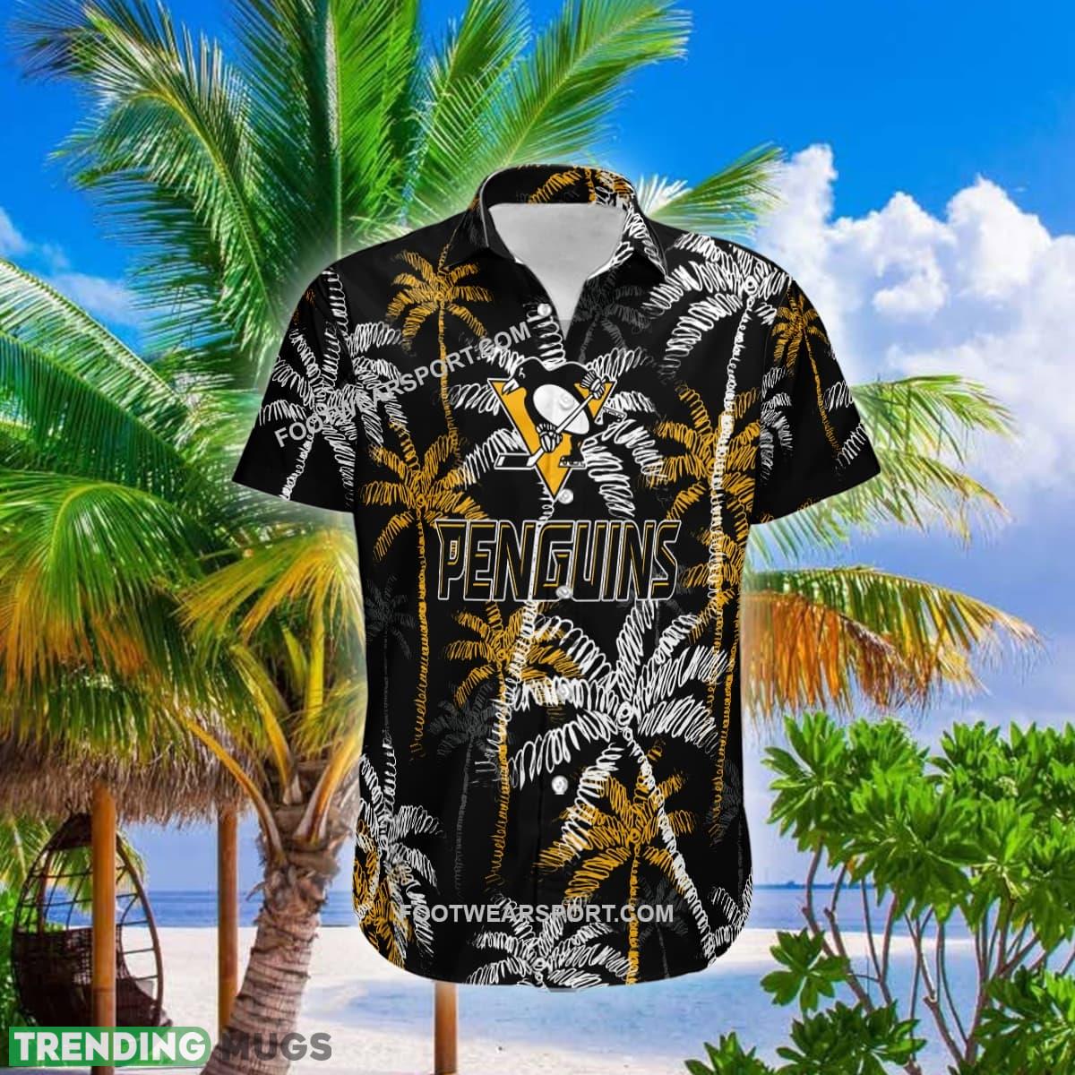 Pittsburgh Penguins Hawaiian Shirt Coconut Tree Vintage Gift For Summer - NHL Pittsburgh Penguins 3D Hawaiian Shirt Coconut Tree_1