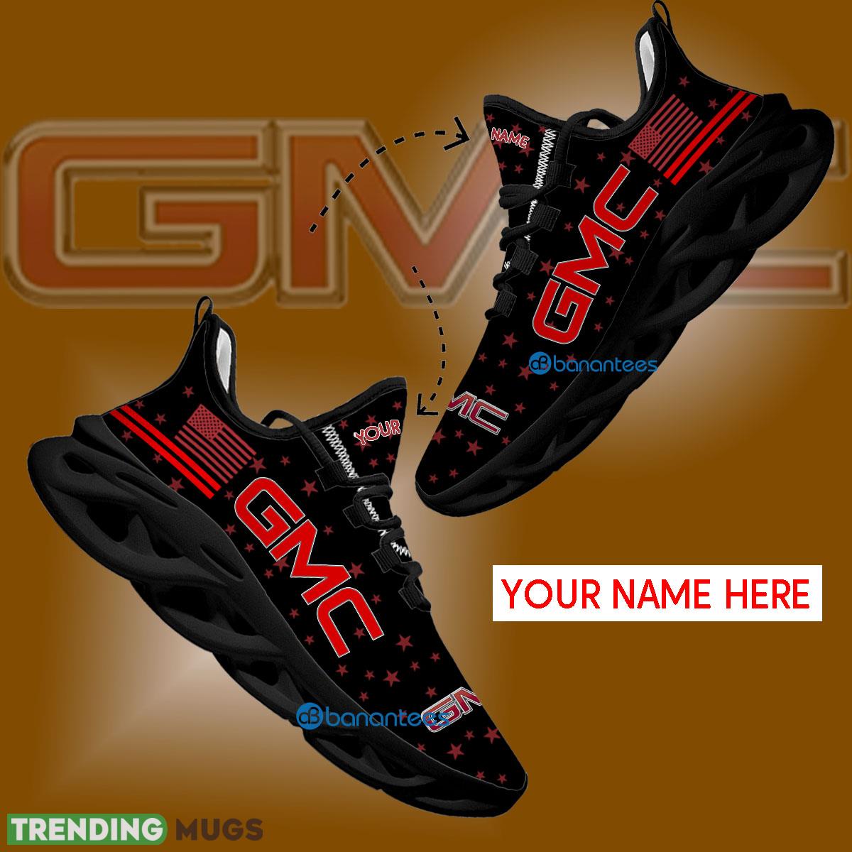 GMC Car Racing Sport Sneaker Footwear Custom Name Gift Max Soul Shoes USA Flag Star New For Fans - GMC Car Racing Running Shoes New Trending Personalized Photo 1