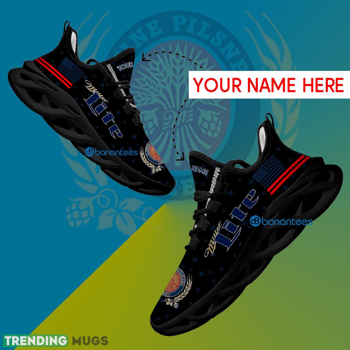 Miller Lite Sport Sneaker Design Custom Name Gift Max Soul Shoes USA Flag Star New For Fans - Miller Lite Running Shoes New Trending Personalized Photo 1 Miller Lite Sport Sneaker Design Custom Name Gift Max Soul Shoes USA Flag Star New For Fans - Miller Lite Running Shoes New Trending Personalized Photo 1