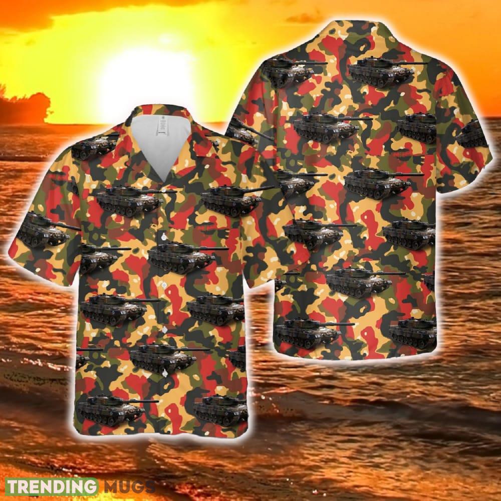 Swiss Army 1st Mechanised Brigade Leopard 2 2A4 main battle tank Hawaiian Shirt Tropical Summer - Swiss Army 1st Mechanised Brigade Leopard 2 2A4 main battle tank Hawaiian Shirt Tropical Summer