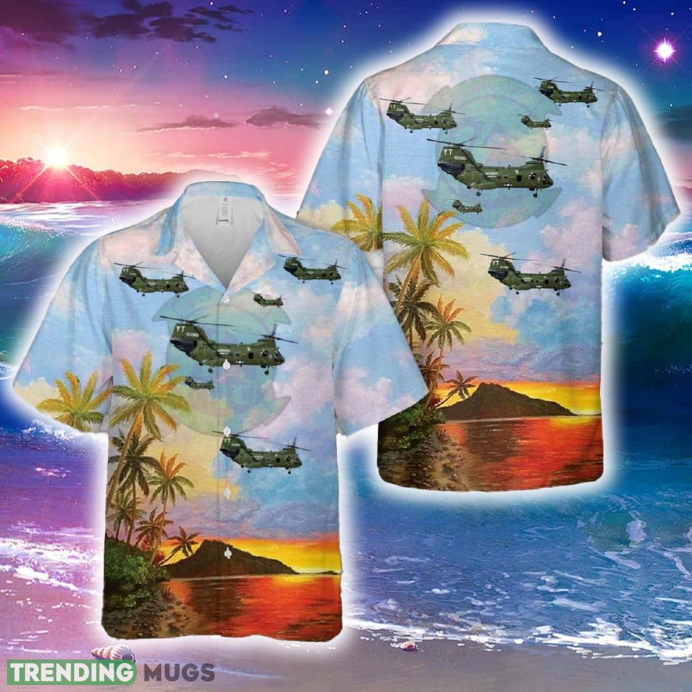 US Marine Corps Boeing Vertol CH 46E Sea Knight (107 II) of HMMT64 Hawaiian Shirt Tropical Summer - US Marine Corps Boeing Vertol CH 46E Sea Knight (107 II) of HMMT64 Hawaiian Shirt Tropical Summer