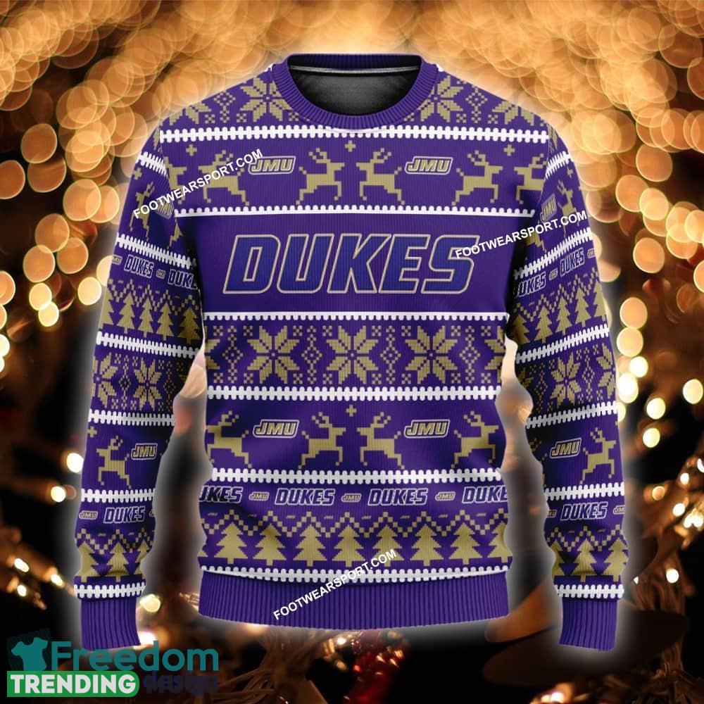 Custom Name NEW Donkey James Madison Dukes Ugly Christmas 3D Sweater Gift For Men And Women - NCAA James Madison Dukes Ugly Christmas Sweater For Men And Women Photo 1 Custom Name NEW Donkey James Madison Dukes Ugly Christmas 3D Sweater Gift For Men And Women - NCAA James Madison Dukes Ugly Christmas Sweater For Men And Women Photo 1