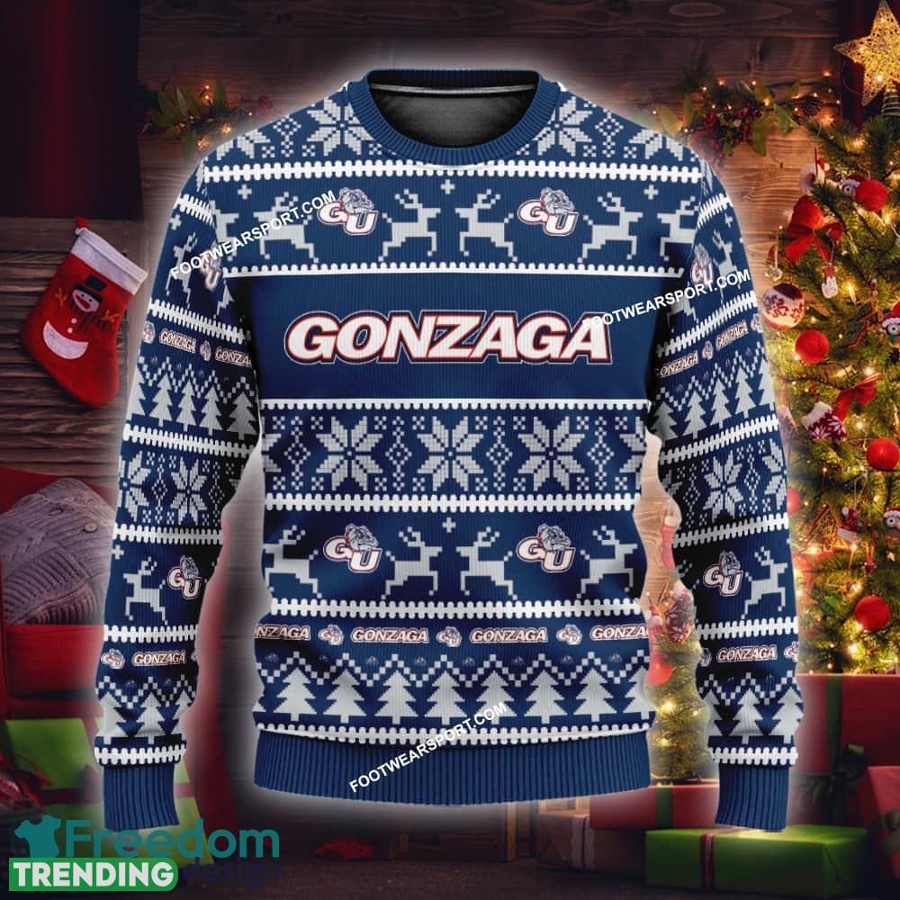 Custom Name NEW Fabric Gonzaga Bulldogs Ugly Christmas Sweater Gift Holidays - NCAA2 Gonzaga Bulldogs Ugly Christmas Sweater For Men And Women Photo 1 Custom Name NEW Fabric Gonzaga Bulldogs Ugly Christmas Sweater Gift Holidays - NCAA2 Gonzaga Bulldogs Ugly Christmas Sweater For Men And Women Photo 1