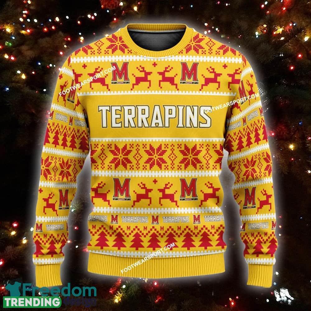 Custom Name NEW Garland Maryland Terrapins Ugly Christmas 3D Sweater Gift For Men And Women - NCAA Maryland Terrapins Ugly Christmas Sweater For Men And Women Photo 1 Custom Name NEW Garland Maryland Terrapins Ugly Christmas 3D Sweater Gift For Men And Women - NCAA Maryland Terrapins Ugly Christmas Sweater For Men And Women Photo 1