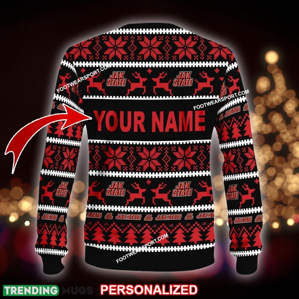 Custom Name NEW Mary Jacksonville State Gamecocks Knitted Christmas Sweater AOP Gift For Men And Women 3D Sweater Custom Name NEW Mary Jacksonville State Gamecocks Knitted Christmas Sweater AOP Gift For Men And Women 3D Sweater