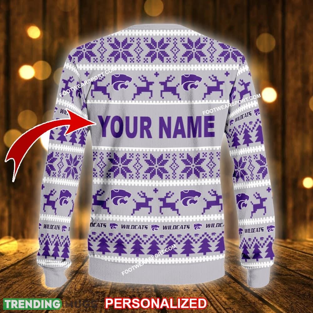 Custom Name NEW Myrrh Kansas State Wildcats Knitted Christmas Sweater Gift For Adult 3D Sweater Custom Name NEW Myrrh Kansas State Wildcats Knitted Christmas Sweater Gift For Adult 3D Sweater