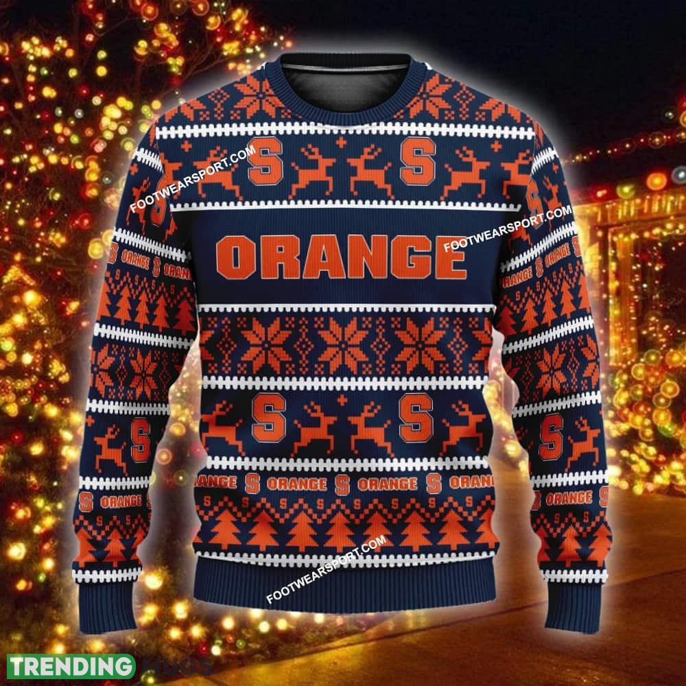 Custom Name NEW Nativity Syracuse Orange Knitted Xmas Sweater Gift For Men And Women - NCAA Syracuse Orange Ugly Christmas Sweater For Men And Women Photo 1 Custom Name NEW Nativity Syracuse Orange Knitted Xmas Sweater Gift For Men And Women - NCAA Syracuse Orange Ugly Christmas Sweater For Men And Women Photo 1